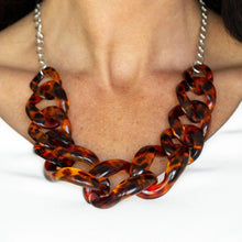 Load image into Gallery viewer, RED HAUTE MAMA - BROWN LINK ACRYLIC NECKLACE - PAPARAZZI ACCESSORIES
