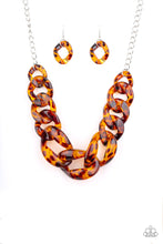 Load image into Gallery viewer, RED HAUTE MAMA - BROWN LINK ACRYLIC NECKLACE - PAPARAZZI ACCESSORIES
