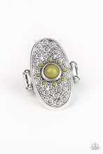 Load image into Gallery viewer, Paparazzi Solar Plexus - Green - Filigree Oval Silver Frame - Ring
