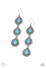Load image into Gallery viewer, DESERTSCAPE DWELLER - BLUE TURQUOISE SILVER TEARDROP EARRINGS - PAPARAZZI FASHION FIX
