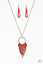 Load image into Gallery viewer, Badlands Beauty Red Seed Bead Necklace DB

